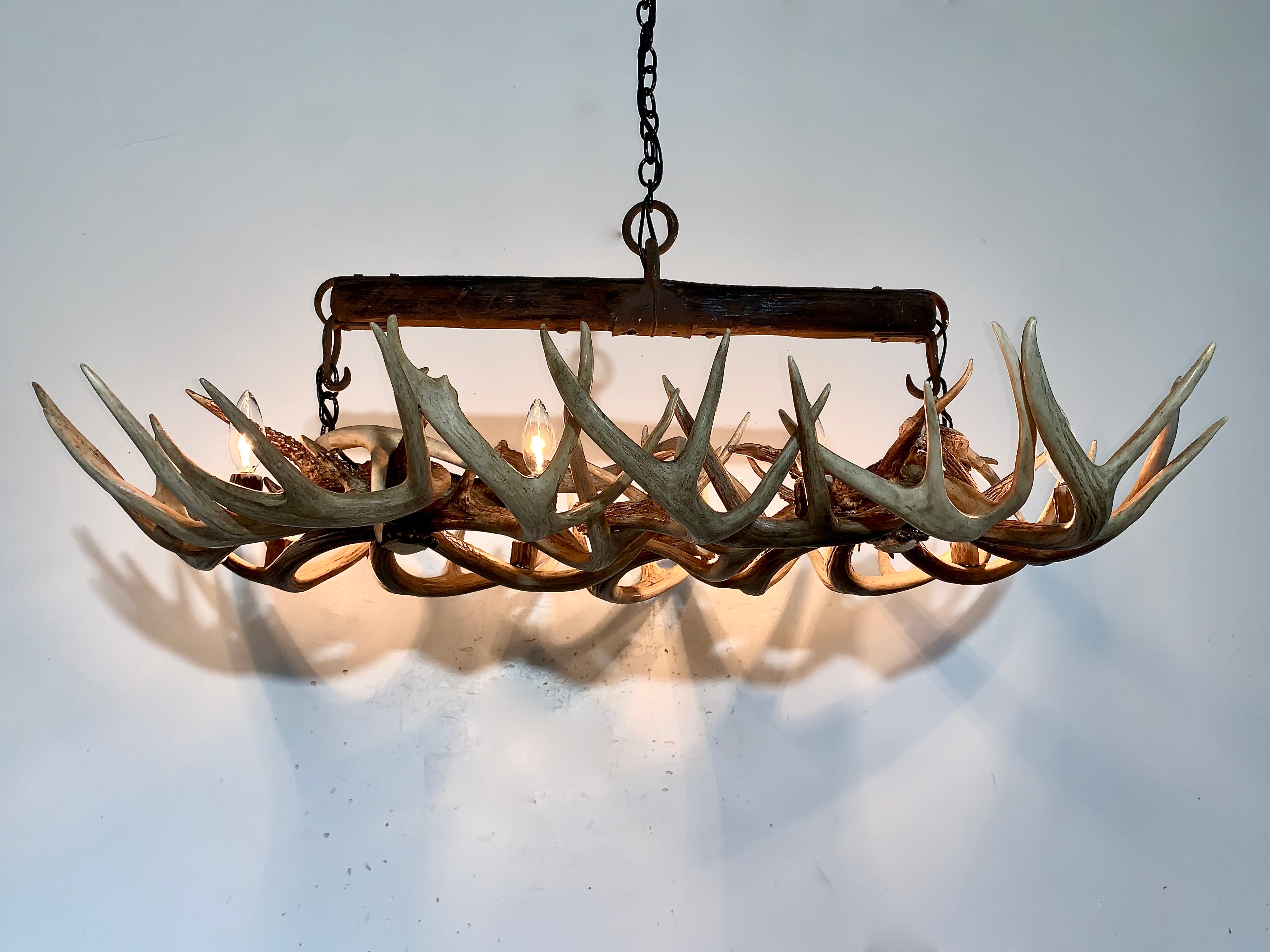 The Wild Wild West Oblong Real Antler Chandelier