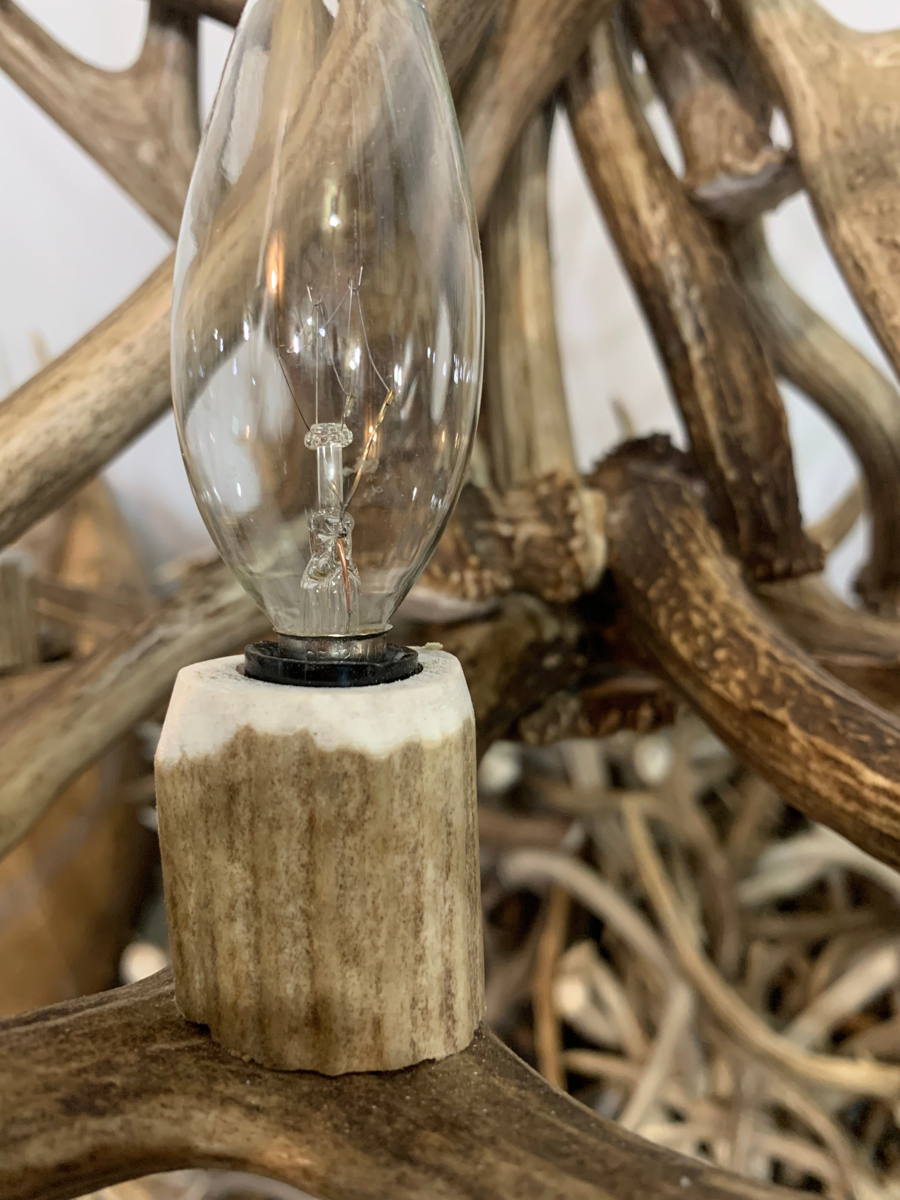 The Wild Wild West Oblong Real Antler Chandelier