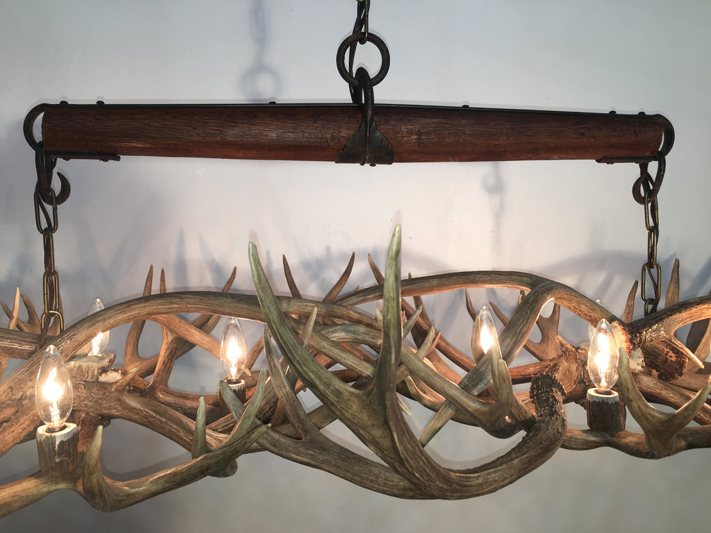 The Wild Wild West Oblong Real Antler Chandelier