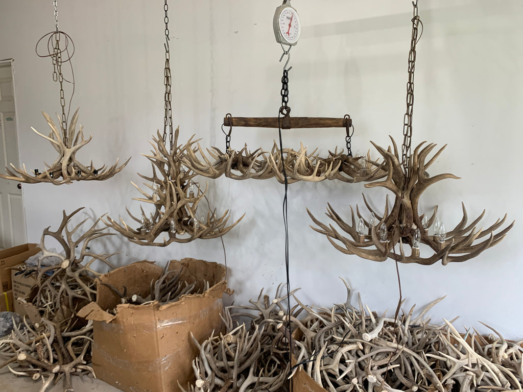 The Wild Wild West Oblong Real Antler Chandelier