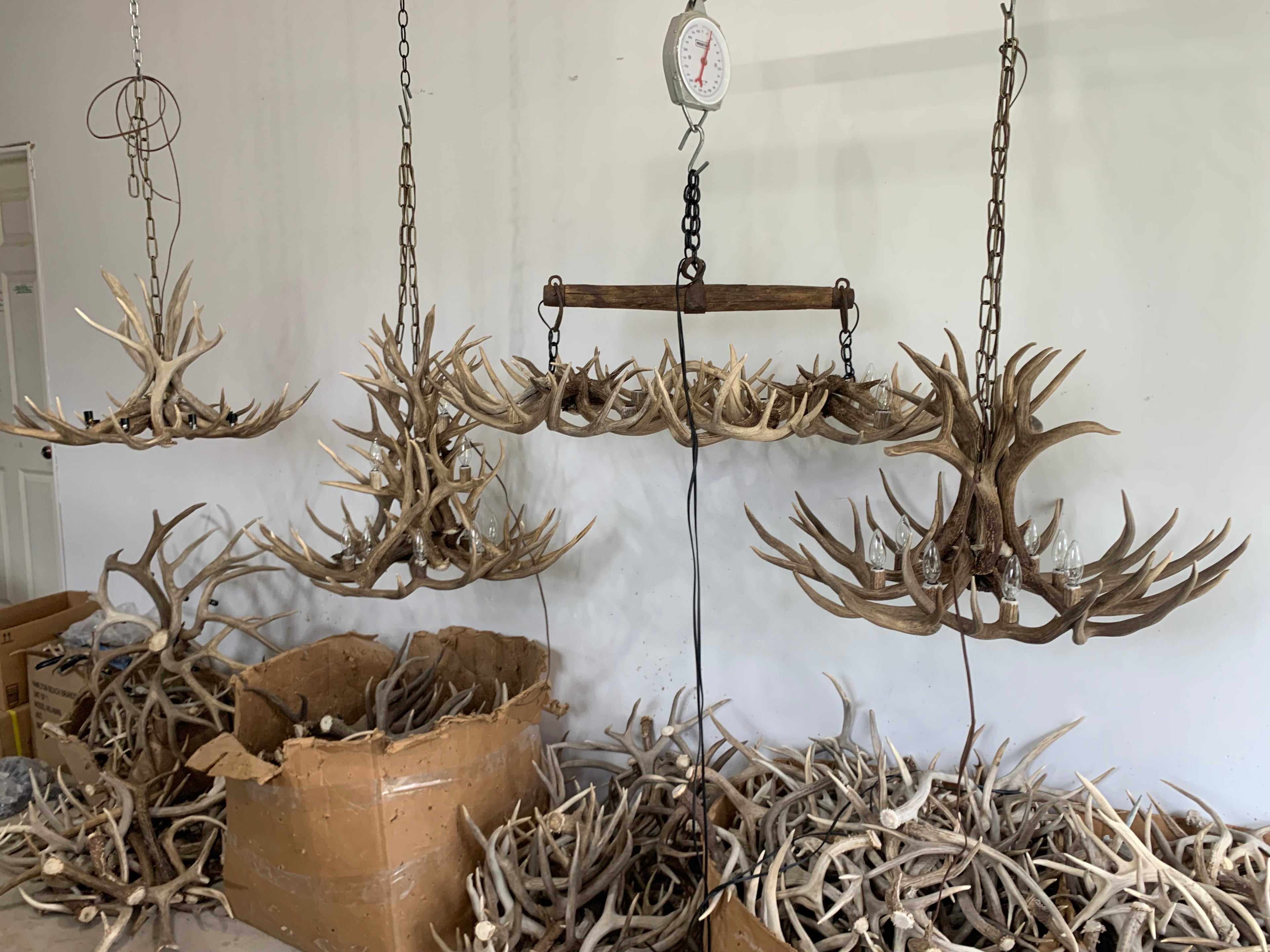 The Wild Wild West Oblong Real Antler Chandelier
