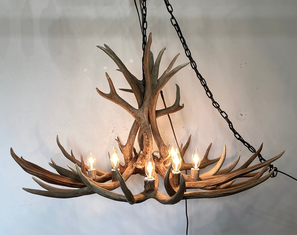 The Whitefish Real Mule Deer Antler Chandelier