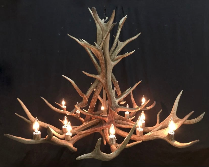 Arizona Elk Antler Chandelier | 12 Light Rustic Lodge Lighting