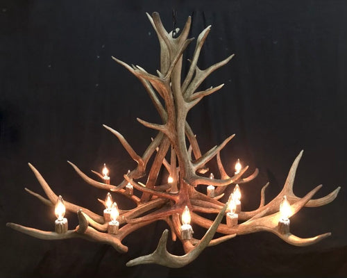 Arizona Elk Antler Chandelier | 12 Light Rustic Lodge Lighting
