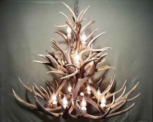 The Montana Real Deer Antler Chandelier  13 Lights