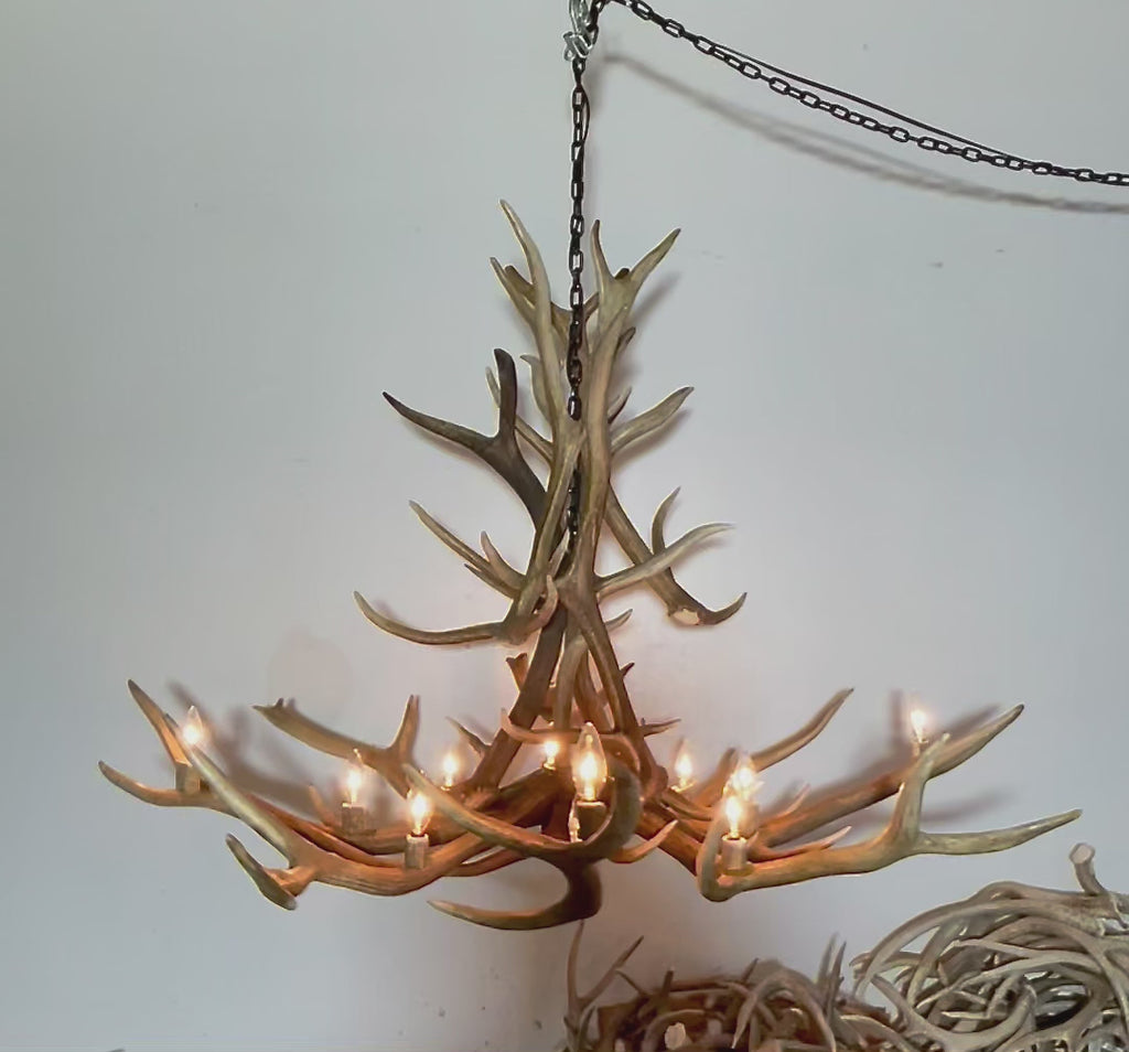 Arizona Elk Antler Chandelier | 12 Light Rustic Lodge Lighting