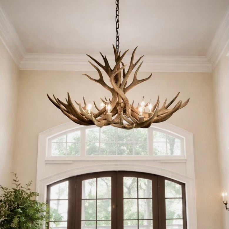 The Whitefish Real Mule Deer Antler Chandelier