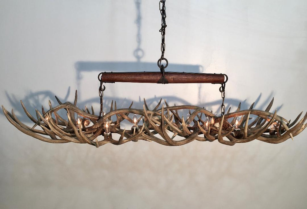 The Wild Wild West Oblong Real Antler Chandelier