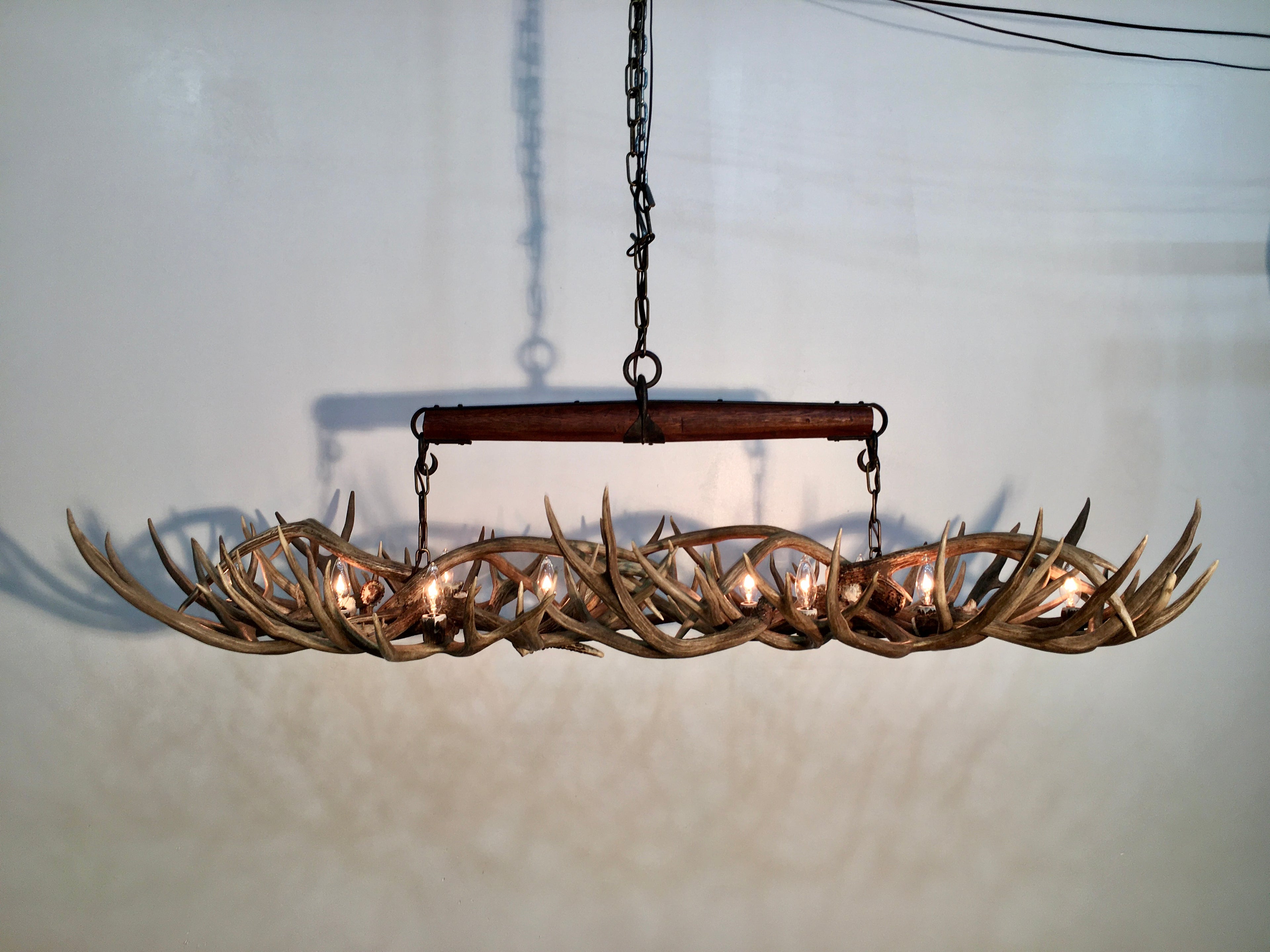 The Wild Wild West Oblong Real Antler Chandelier