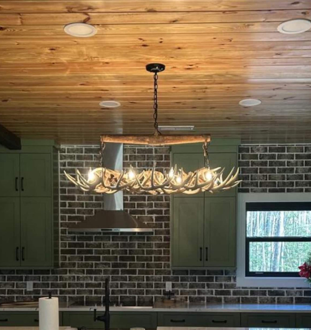 The Wild Wild West Oblong Real Antler Chandelier